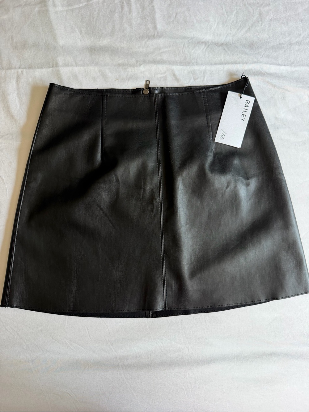 NWT Bailey 44 Eco-Leather Black Faux Mini Skirt